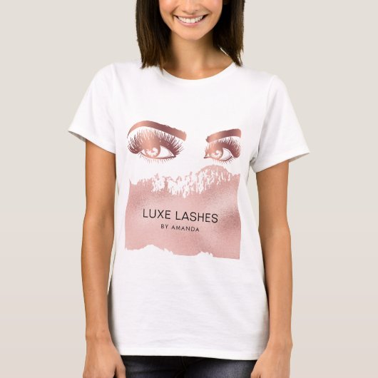 Makeup artist Eyebrows Lashes Glitzer Rose Gold T-Shirt (Vorderseite)