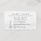 Makeup Artist Eyebrows Lashes Grau Visitenkarte (Rückseite)