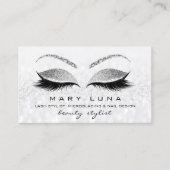Makeup Artist Eyebrows Lashes Grau Visitenkarte (Vorderseite)