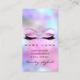 Makeup Artist Eyebrows Lashes Ombre Pinky Glitzer Visitenkarte