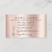 Makeup Artist Eyebrows Lashes Peach Rose Grau Visitenkarte (Rückseite)