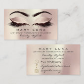 Makeup Artist Eyebrows Lashes Pink Blush Social Visitenkarte (Vorne/Hinten)