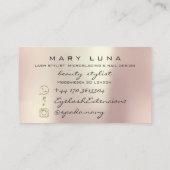 Makeup Artist Eyebrows Lashes Pink Blush Social Visitenkarte (Rückseite)