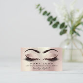 Makeup Artist Eyebrows Lashes Pink Blush Social Visitenkarte (Stehend Vorderseite)