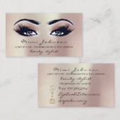 Makeup Artist Eyebrows Lashes Pink Esthetician Visitenkarte (Vorne/Hinten)