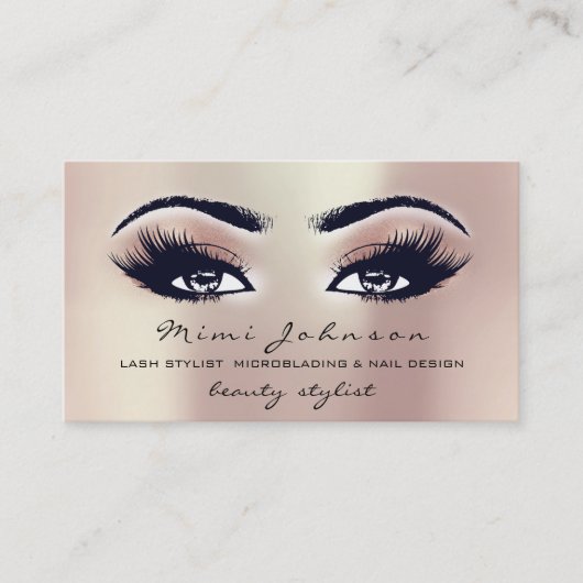 Makeup Artist Eyebrows Lashes Pink Esthetician Visitenkarte (Vorderseite)