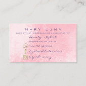 Makeup Artist Eyebrows Lashes Pink Friseur Visitenkarte (Rückseite)