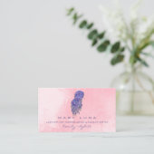 Makeup Artist Eyebrows Lashes Pink Friseur Visitenkarte (Stehend Vorderseite)