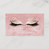 Makeup Artist Eyebrows Lashes Pink Glitzer Visitenkarte (Vorderseite)
