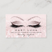 Makeup Artist Eyebrows Lashes Pink Glitzer Visitenkarte (Vorderseite)