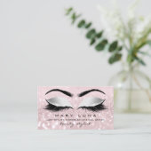 Makeup Artist Eyebrows Lashes Pink Gray Social Visitenkarte (Stehend Vorderseite)