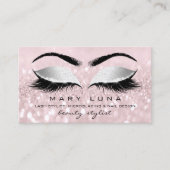 Makeup Artist Eyebrows Lashes Pink Gray Social Visitenkarte (Vorderseite)