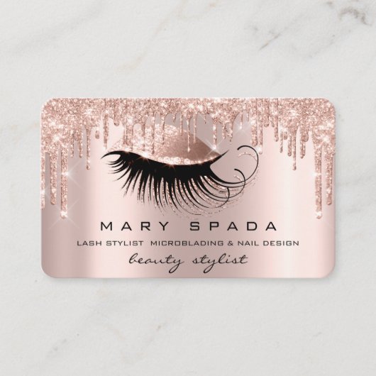 Makeup Artist Eyebrows Lashes Pink Rose Brows Visitenkarte (Vorderseite)