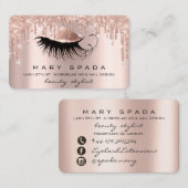 Makeup Artist Eyebrows Lashes Pink Rose Brows Visitenkarte (Vorne/Hinten)