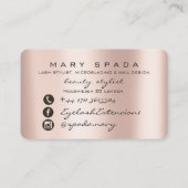 Makeup Artist Eyebrows Lashes Pink Rose Brows Visitenkarte (Rückseite)