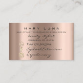 Makeup Artist Eyebrows Lashes Rose Gold Black Visitenkarte (Rückseite)