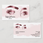 Makeup artist Eyebrows Lashes Rose Gold Eyes Visitenkarte (Vorne/Hinten)