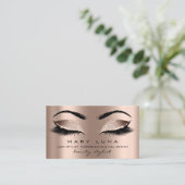 Makeup Artist Eyebrows Lashes Rose Gold Pink Visitenkarte (Stehend Vorderseite)