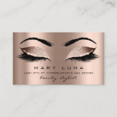 Makeup Artist Eyebrows Lashes Rose Gold Pink Visitenkarte (Vorderseite)