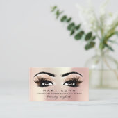 Makeup Artist Eyebrows Lashes Rose Gold Visitenkarte (Stehend Vorderseite)