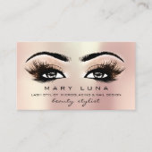 Makeup Artist Eyebrows Lashes Rose Gold Visitenkarte (Vorderseite)