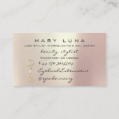 Makeup Artist Eyebrows Lashes Rose Gold Visitenkarte (Rückseite)
