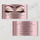 Makeup Artist Eyebrows Lashes Spark Rose Social Visitenkarte (Vorne/Hinten)