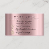 Makeup Artist Eyebrows Lashes Spark Rose Social Visitenkarte (Rückseite)