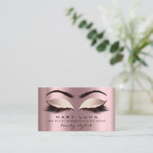 Makeup Artist Eyebrows Lashes Spark Rose Social Visitenkarte (Stehend Vorderseite)