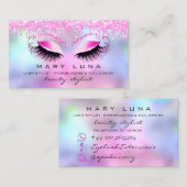 Makeup Artist Eyebrows Lashes Tropfen Pink Fuchsia Visitenkarte (Vorne/Hinten)