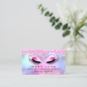 Makeup Artist Eyebrows Lashes Tropfen Pink Fuchsia Visitenkarte (Stehend Vorderseite)