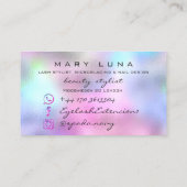 Makeup Artist Eyebrows Lashes Tropfen Pink Gray Si Visitenkarte (Rückseite)