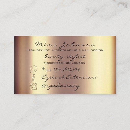 Makeup Artist Eyebrows Lashes Visitenkarte (Rückseite)