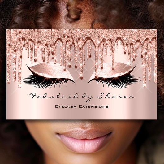 Makeup Artist Eyelash 3D-Effekt Glitzer Tropfen Ro Visitenkarte