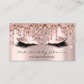 Makeup Artist Eyelash 3D-Effekt Glitzer Tropfen Ro Visitenkarte (Vorderseite)
