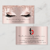 Makeup Artist Eyelash Affiliate Logo-Tropfen Blush Visitenkarte (Vorne/Hinten)