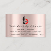 Makeup Artist Eyelash Affiliate Logo-Tropfen Blush Visitenkarte (Rückseite)