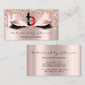 Makeup Artist Eyelash Affiliate Logo Tropfen Rose Visitenkarte (Vorne/Hinten)