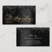 Makeup Artist Eyelash Black Tropfens Custom Logo B Visitenkarte (Vorne/Hinten)