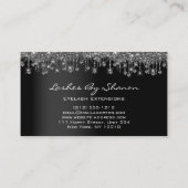 Makeup Artist Eyelash Black Tropfens Logo Diamond Visitenkarte (Rückseite)