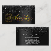 Makeup Artist Eyelash Black Tropfens Logo Diamond Visitenkarte (Vorne/Hinten)