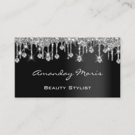 Makeup Artist Eyelash Black Tropfens Silver Diamon Visitenkarte