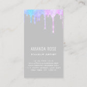 Makeup Artist Eyelash Brows Lila Pink Holograph Visitenkarte (Rückseite)