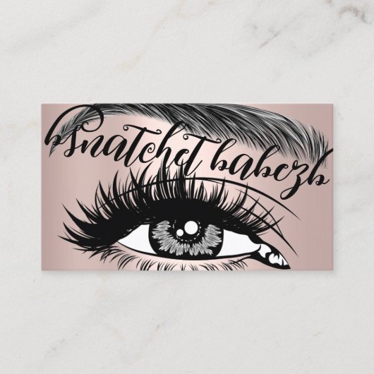 Makeup Artist Eyelash Brows QR-Code Logo-Rose Visitenkarte (Vorderseite)