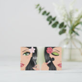 Makeup Artist Eyelash Curler Blush Brush Grau Visitenkarte (Stehend Vorderseite)