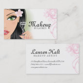 Makeup Artist Eyelash Curler Pink Visitenkarte (Vorne/Hinten)
