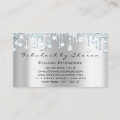 Makeup Artist Eyelash Diamond Tropfens Grau Blau Visitenkarte (Rückseite)