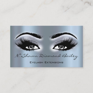 Makeup Artist Eyelash Extension Smoky Blue Elegant Visitenkarte