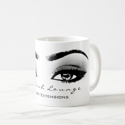 Makeup Artist Eyelash Extension Studio Grau Eye Kaffeetasse (VorderseiteRechts)