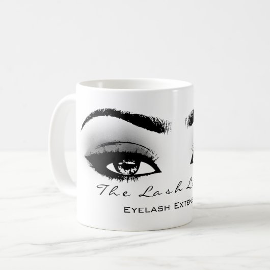 Makeup Artist Eyelash Extension Studio Grau Eye Kaffeetasse (Vorderseite Links)